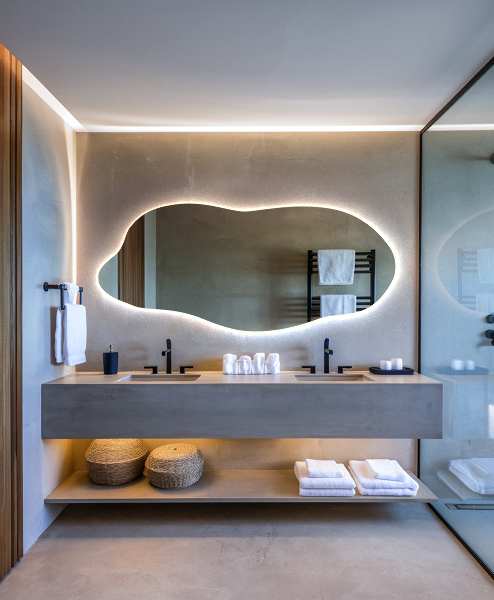 Onregelmatige spiegel met led 35x80 cm