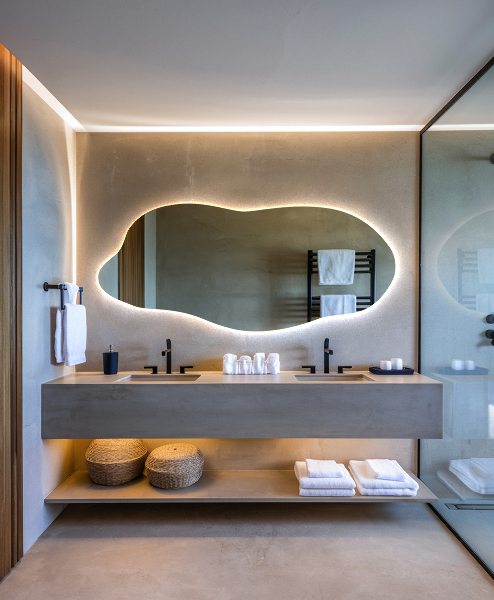 Onregelmatige spiegel met led 45x100 cm