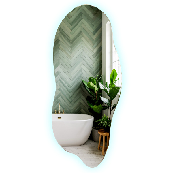 Onregelmatige spiegel met led 45x100 cm