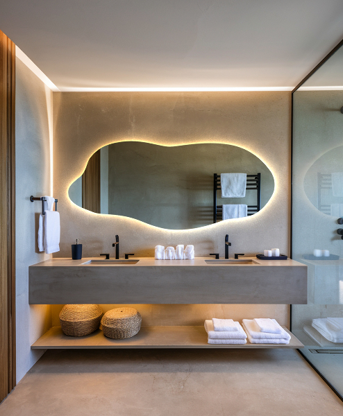 Onregelmatige spiegel met led 45x100 cm