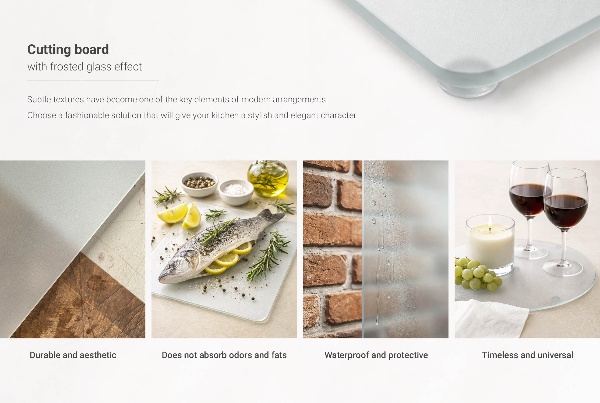 Snijplank van glas met een diameter van 40 cm