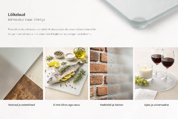 Glazen snijplank van 80 x 52 cm