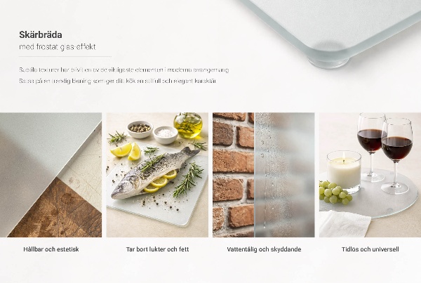 Glazen snijplank van 80 x 52 cm