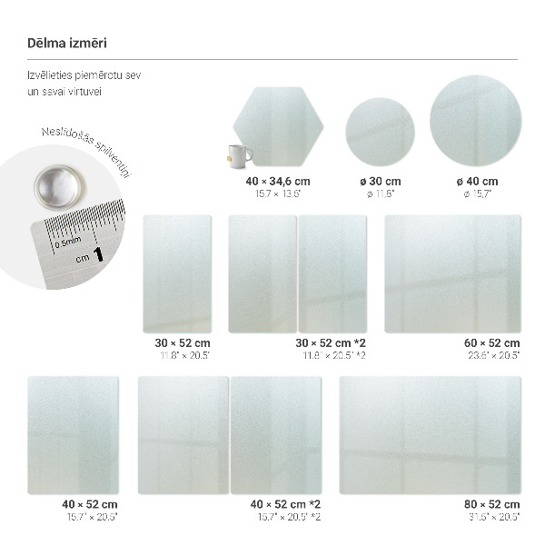 Glazen snijplank hoogte 40 cm