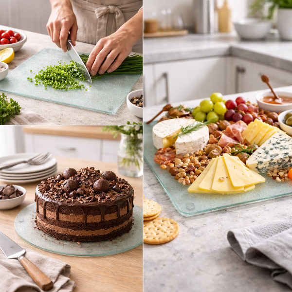 Glazen snijplank hoogte 40 cm