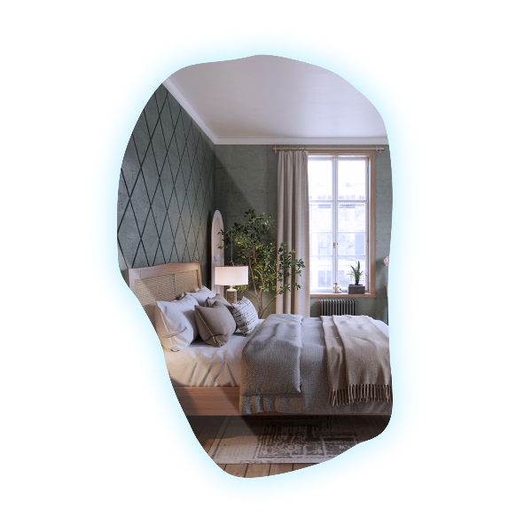 Asymmetrische spiegel met verlichting modern 80x52 cm