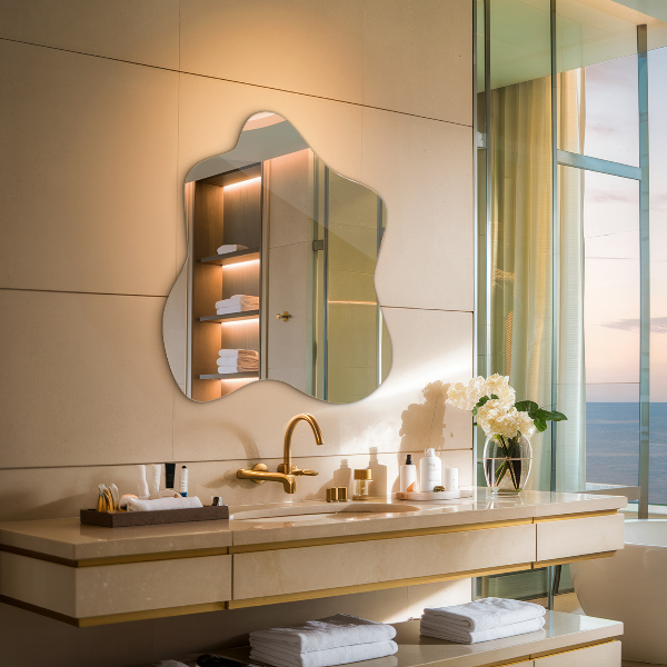 Asymmetrische spiegel vlek 58x58 cm