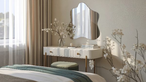 Asymmetrische spiegel vlek 77x77 cm