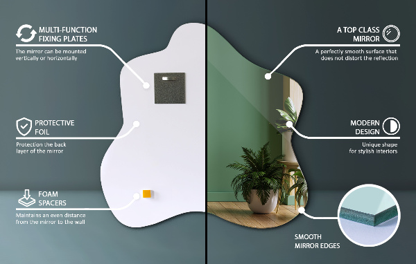 Asymmetrische spiegel vlek 77x77 cm