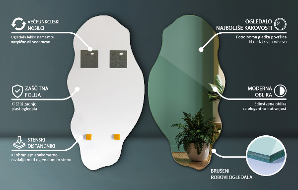 Spiegel organische vorm vlek 50x100