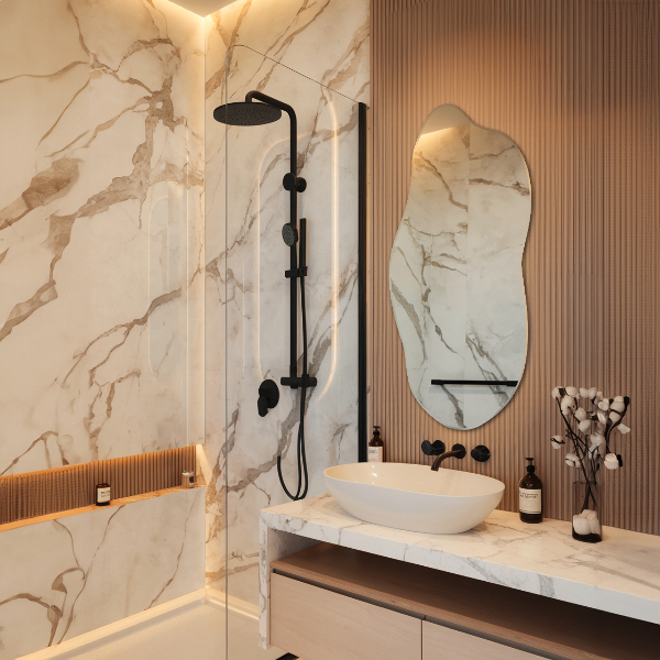 Asymmetrische spiegel zonder kader 40x90 cm