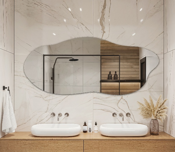 Spiegel asymmetrisch modern 45x100 cm