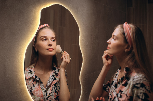 Organische spiegel met verlichting elegant 50x100 cm