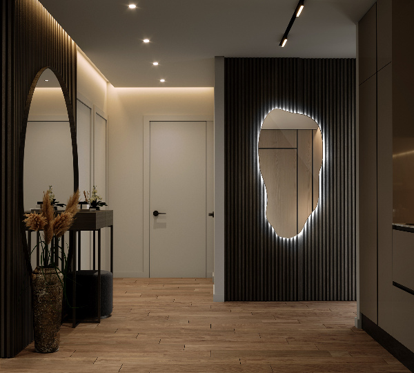 Onregelmatige spiegel met led moderne decoratie 40x80 cm