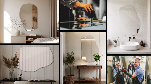 Organische spiegel hangende 100x65 cm