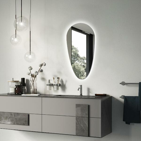 Led spiegel druppelvorm 40x80 cm