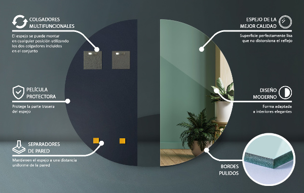 Halfronde spiegel 25x50 cm