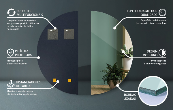 Spiegel halve cirkel 50x100 cm