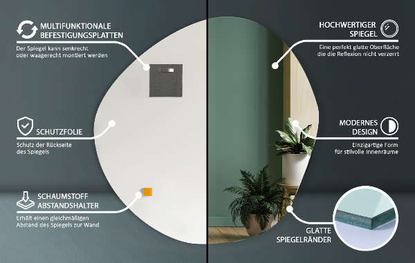 Spiegel organisch 68x67 cm