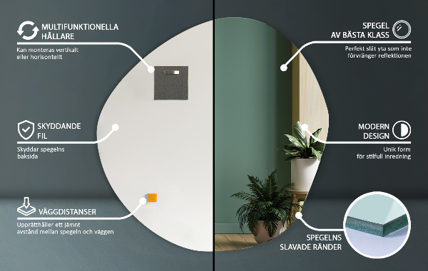 Organische vorm spiegel 77x77 cm