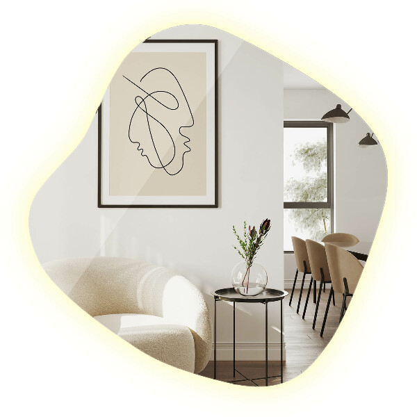 Onregelmatige spiegel met led 59x58 cm