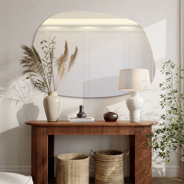 Asymmetrische spiegel vlek 91x66 cm