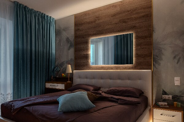 Rechthoekige spiegel met LED-achtergrondverlichting 100x70 cm