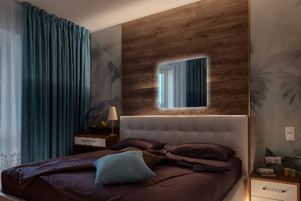 Rechthoekige badkamerspiegel met LED-achtergrondverlichting 50x50 cm