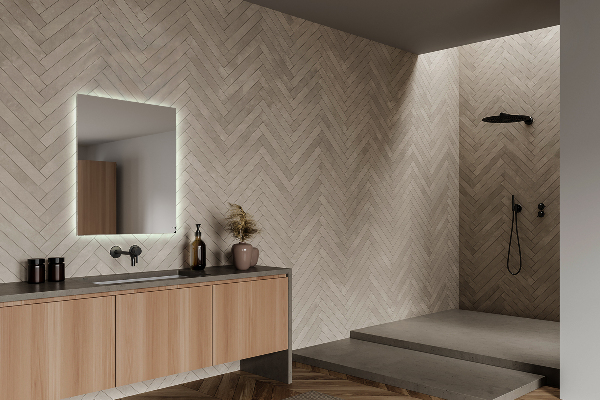 Rechthoekige badkamerspiegel met LED-achtergrondverlichting 50x50 cm