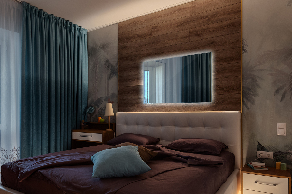 Rechthoekige LED-spiegel voor de badkamer 70x50 cm