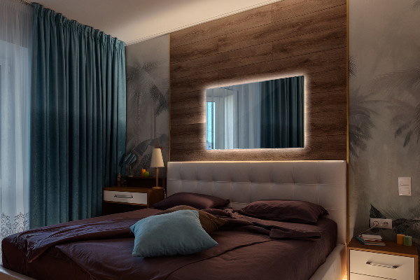 Rechthoekige LED-spiegel voor de badkamer 70x50 cm