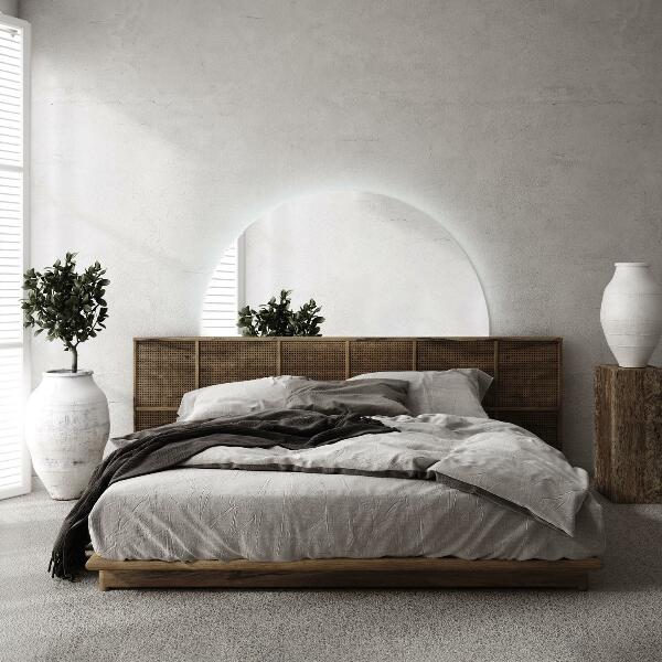 Halfronde led spiegel met verlichting 25x50 cm