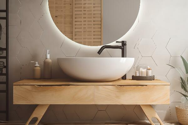 Halfronde led spiegel met verlichting 25x50 cm