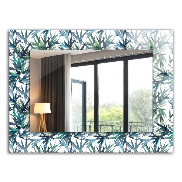Wandspiegel decoratieve print Bamboe bladeren in aquarel