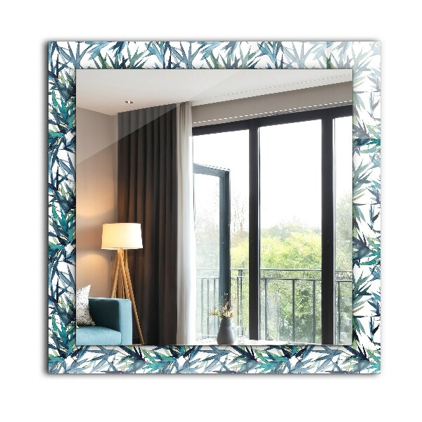 Wandspiegel decoratieve print Bamboe bladeren in aquarel