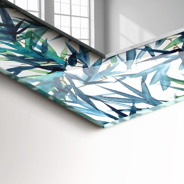 Wandspiegel decoratieve print Bamboe bladeren in aquarel