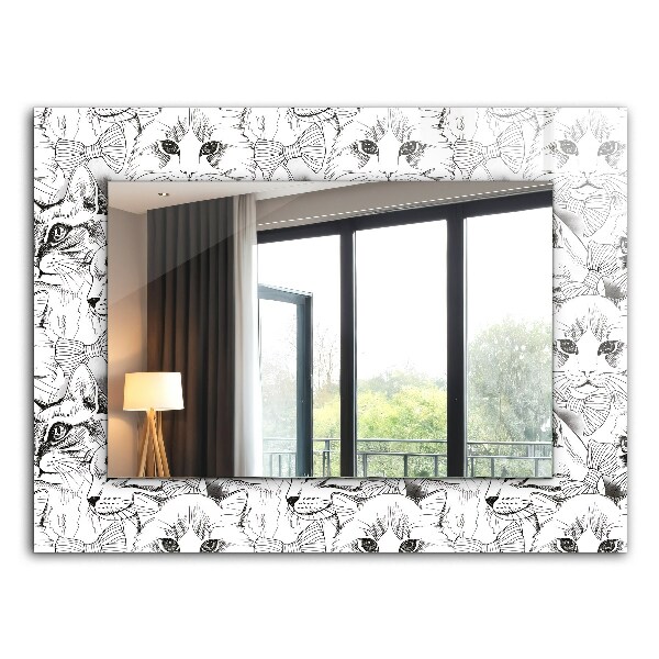 Wandspiegel decoratieve print Katten met vlinders