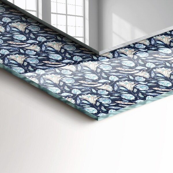 Wandspiegel decoratieve print Blauw bloemontwerp