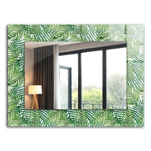 Spiegel met print Groene palmbladeren