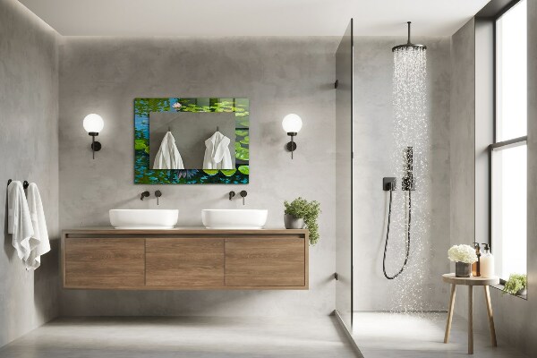 Bedrukte spiegel Waterlelie poeder