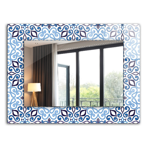 Wandspiegel decoratieve print Blauw siermotief