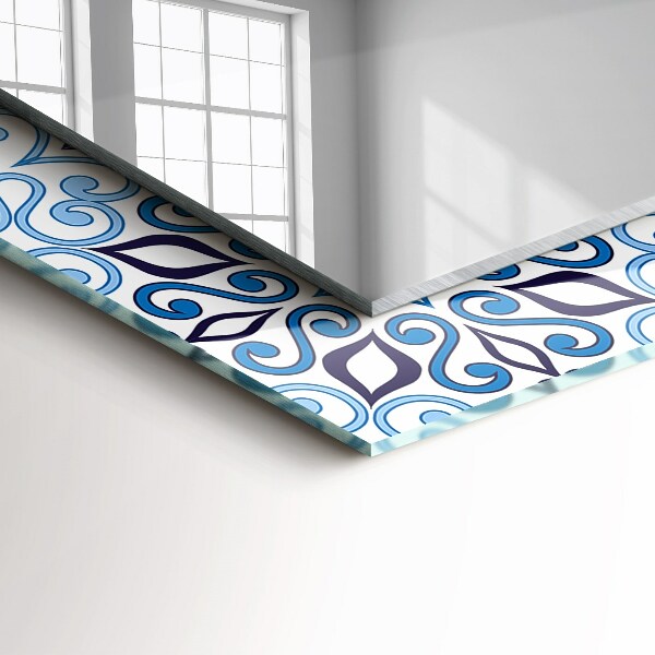 Wandspiegel decoratieve print Blauw siermotief