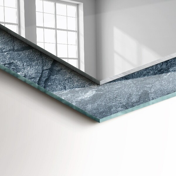 Spiegel met bedrukte lijst Geometrisch bomenmotief