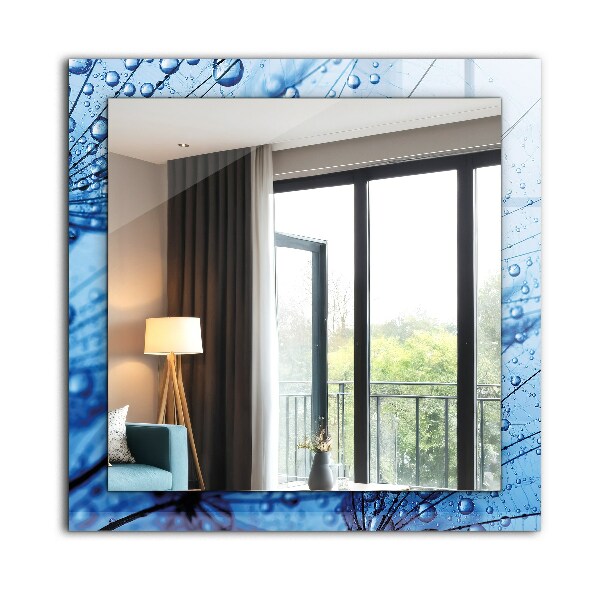 Bedrukte spiegel Waterdruppels op waaiers