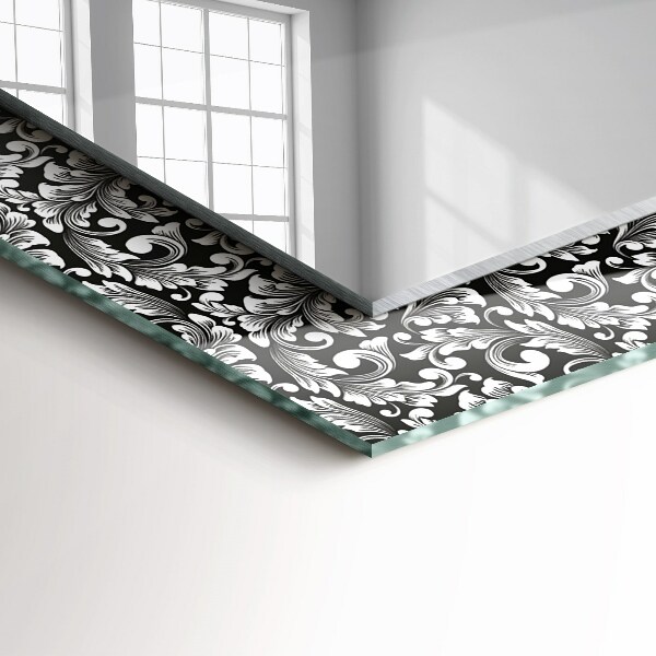 Bedrukte spiegel Zwart-witte ornamenten