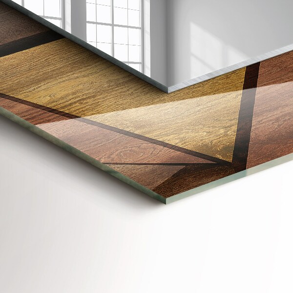 Spiegel met print Geometrische patronen in hout