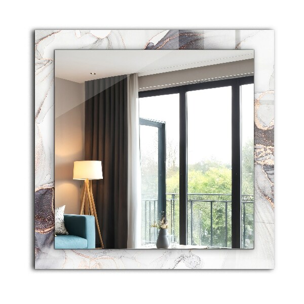 Spiegel lijst met print Abstracte marmer kunst