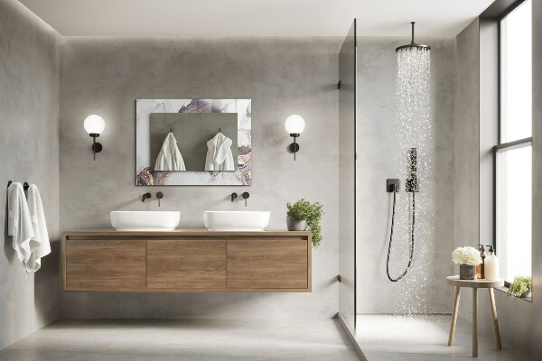 Spiegel lijst met print Abstracte marmer kunst