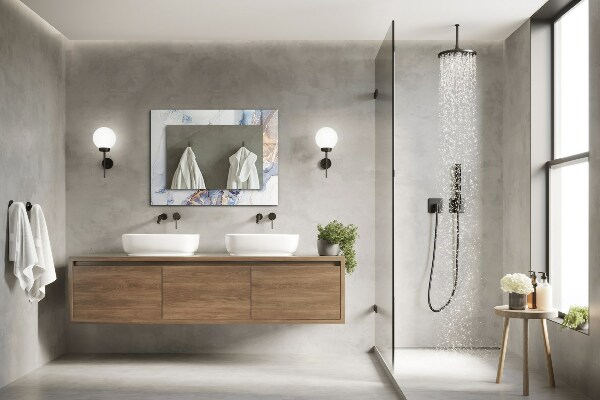 Spiegel met print Abstracte marmer kunst