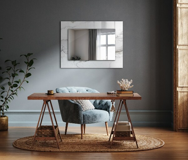Wandspiegel met print Witte marmer ontwerpen